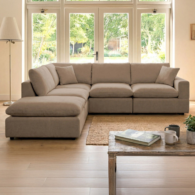 Artemis Home Cotleigh 5 Seater Light Brown Reversible Corner Sofa - image 1