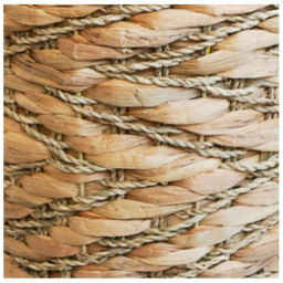 Ivyline Woven Water Hyacinth Natural Log Basket with Handles Set of 2 - thumbnail 4