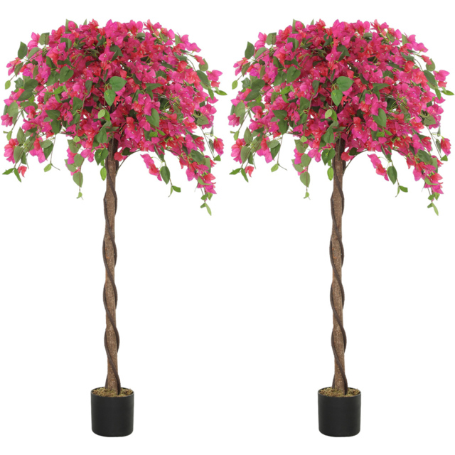 Portland Set of 2 Purple and Red Murraya Decorative Artificial Plant in Pot - image 1