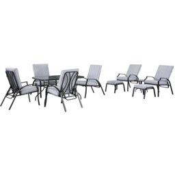 Malay Riviera 6 Seater Grey and Black Dining Set - thumbnail 2
