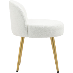 Living and Home White Teddy Fleece Dressing Table Stool - thumbnail 3