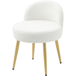 Living and Home White Teddy Fleece Dressing Table Stool - thumbnail 2