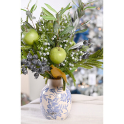 The Seasonal Gift Co Vase with Faux Olives and Apples Christmas Foliage 46cm - thumbnail 2