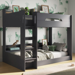 Flair Gravity Low Grey Bunk Bed with Shelves - thumbnail 1