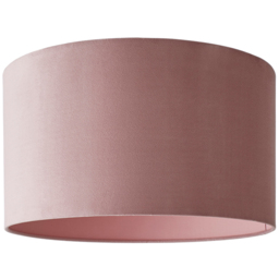 ValueLights Reni Blush Velvet Drum Ceiling Lamp Shade 45cm
