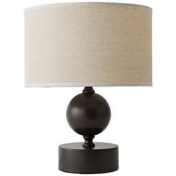 ValueLights Anthony Candlestick Linen Drum Shade Table Lamp with Bulb