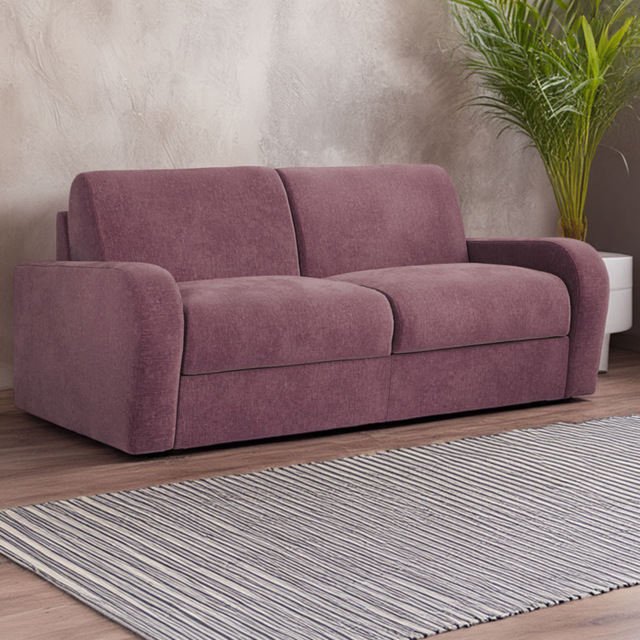 Jay-Be Deco 3 Seater Cosy Chenille Mauve Sofa Bed with e-Sprung Mattress - image 1