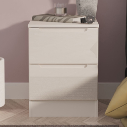 Crowndale Milan Kashmir Gloss and Kashmir 2 Drawer Compact Bedside Cabinet Ready Assembled - thumbnail 1