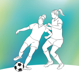 Origin Murals Girls Playing Football Green Wall Mural - thumbnail 2