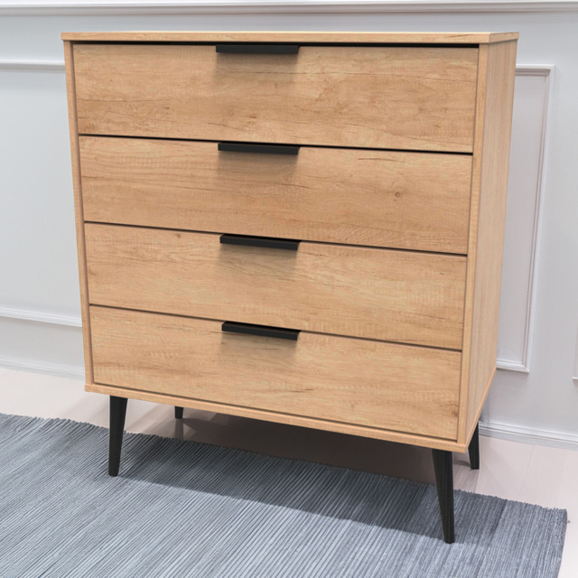 Crowndale Hong Kong 4 Drawer Nebraska Oak Chest of Drawers Ready Assembled - image 1