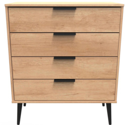 Crowndale Hong Kong 4 Drawer Nebraska Oak Chest of Drawers Ready Assembled - thumbnail 4