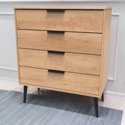 Crowndale Hong Kong 4 Drawer Nebraska Oak Chest of Drawers Ready Assembled - thumbnail 1