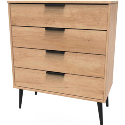 Crowndale Hong Kong 4 Drawer Nebraska Oak Chest of Drawers Ready Assembled - thumbnail 2