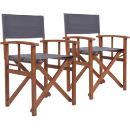 Charles Bentley Set of 2 Grey Directors Chair - thumbnail 2
