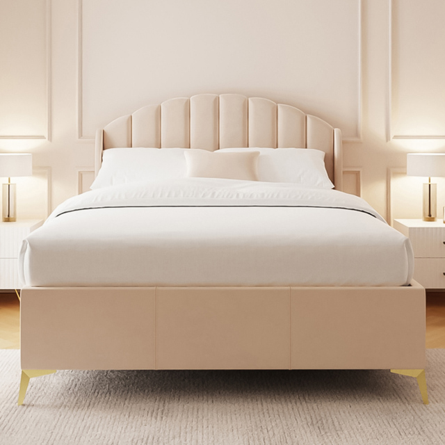 GFW Pettine King Size Pink End Lift Ottoman Bed with Winged Headboard - image 1