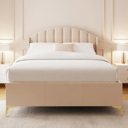 GFW Pettine King Size Pink End Lift Ottoman Bed with Winged Headboard