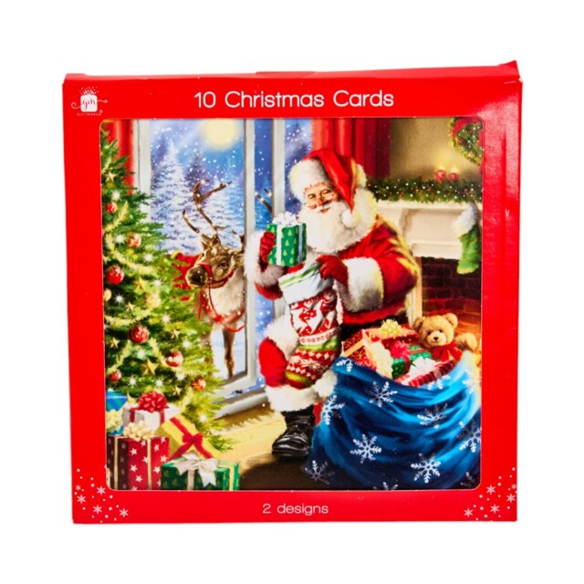 Pack of 10 Traditional Santa Cards - image 1