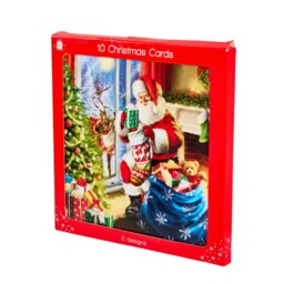 Pack of 10 Traditional Santa Cards - thumbnail 2