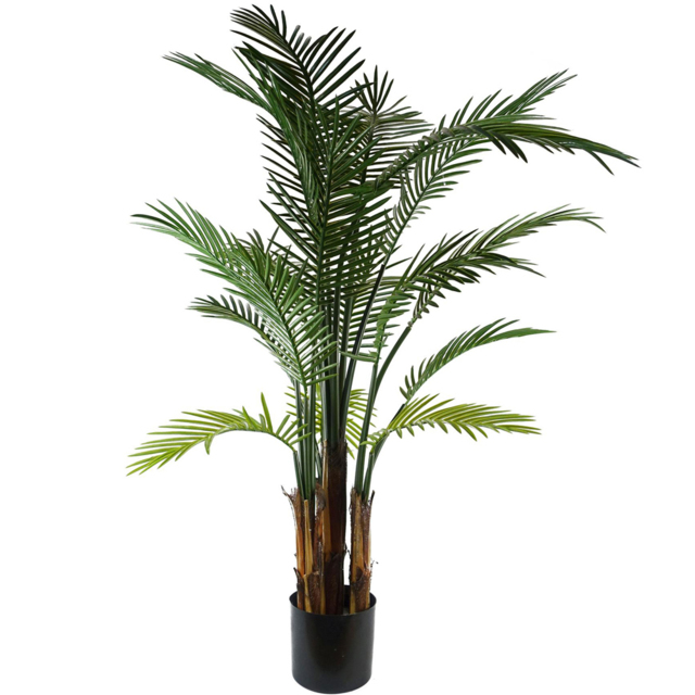 Leaf UV Resistant Raphis Palm Artificial Tree with Natural Trunk 125cm - image 1