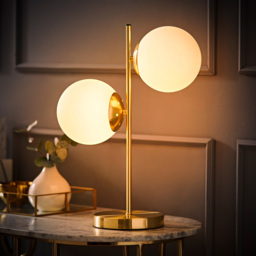 ValueLights Jas Brushed Gold Metal LED Table Lamp - thumbnail 2