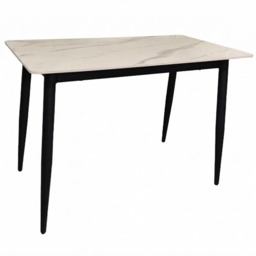 FWStyle Nova 4 Seater Cream Sintered Stone Marble Effect Heat Resistant Fixed Top Dining Table - thumbnail 2