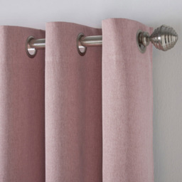 Alan Symonds Linen Look Blackout Ring Top Eyelet Curtains Blush 110 x 183cm - thumbnail 3