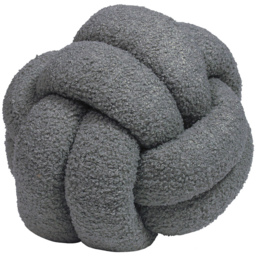furn. Boucle Charcoal Knot Fleece Cushion