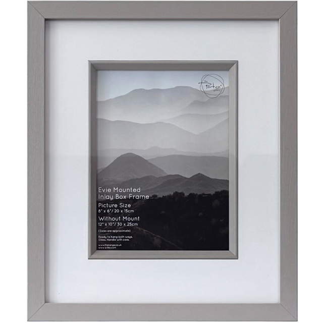 Evie Mounted Inlay Photo Frame Grey 8 x 6 inch - image 1