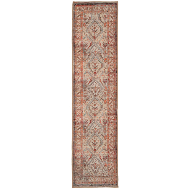Kukoon Vintage Distressed Neutral Terracotta and Beige Rug 60 x 240cm - image 1