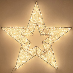 The Christmas Centre 6000 Warm White Micro LED Gold Light-Up Star 1.8ft - thumbnail 1