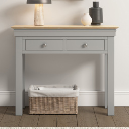 Seconique Bordeaux Pebble Grey and Oak Narrow Console Table