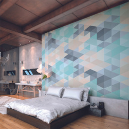 Origin Murals Iso Triangles Blue Wall Mural