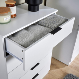 Home Source Phoenix 5 Drawer White Chest of Drawers - thumbnail 4