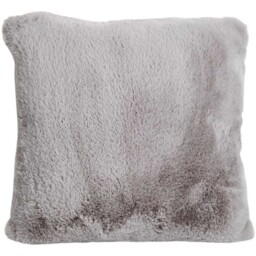 Grey Rabbit Faux Fur Plain Cushion 45 x 45cm