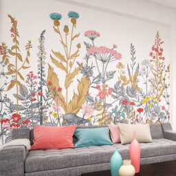 Origin Murals Botanical Fleur White Wall Mural