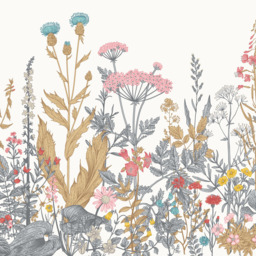Origin Murals Botanical Fleur White Wall Mural - thumbnail 2