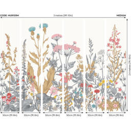 Origin Murals Botanical Fleur White Wall Mural - thumbnail 4