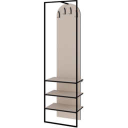 FWStyle Archy Sandstone 3 Shelf Shoe and Coat Rack Stand with Hanging Hooks - thumbnail 2