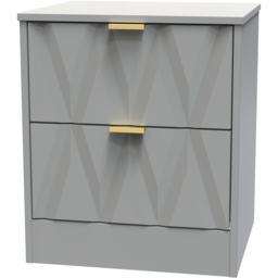 Crowndale Las Vegas 2 Drawer Dusk Grey Bedside Table Ready Assembled - thumbnail 2