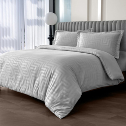 Velosso Larson Single Grey Stripe Duvet Set