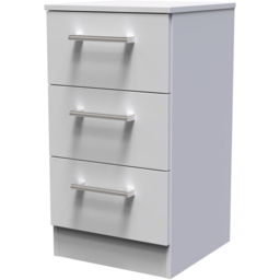 Crowndale Devon 3 Drawer Grey Matt Bedside Table - thumbnail 2