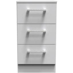 Crowndale Devon 3 Drawer Grey Matt Bedside Table - thumbnail 3