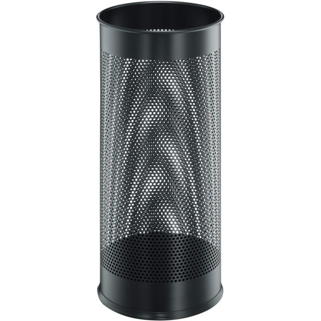 Durable Black Perforated Steel Umbrella Stand 29L - image 1