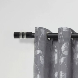 New Edge Blinds Sparkle Black Extendable Eyelet Metal Curtain Pole Set 160-300cm - thumbnail 2