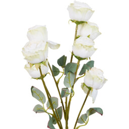White Faux Dried Rose Artificial Flower - thumbnail 2
