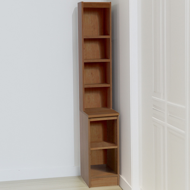 R White Cabinets 6 Tier Oak Desk Height Bookcase with Hutch - image 1