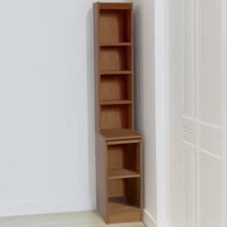 R White Cabinets 6 Tier Oak Desk Height Bookcase with Hutch