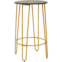 Premier Housewares District Gold Finish 2 Seater Bar Table and Stool Set - thumbnail 2