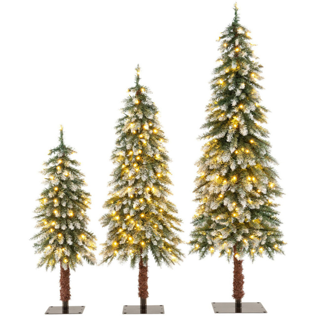StarBright Pre Lit Warm White LED Artificial Christmas Tree 3 Pack - image 1