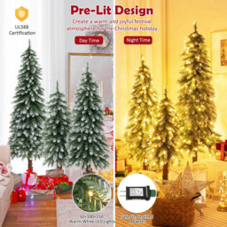 StarBright Pre Lit Warm White LED Artificial Christmas Tree 3 Pack - thumbnail 3